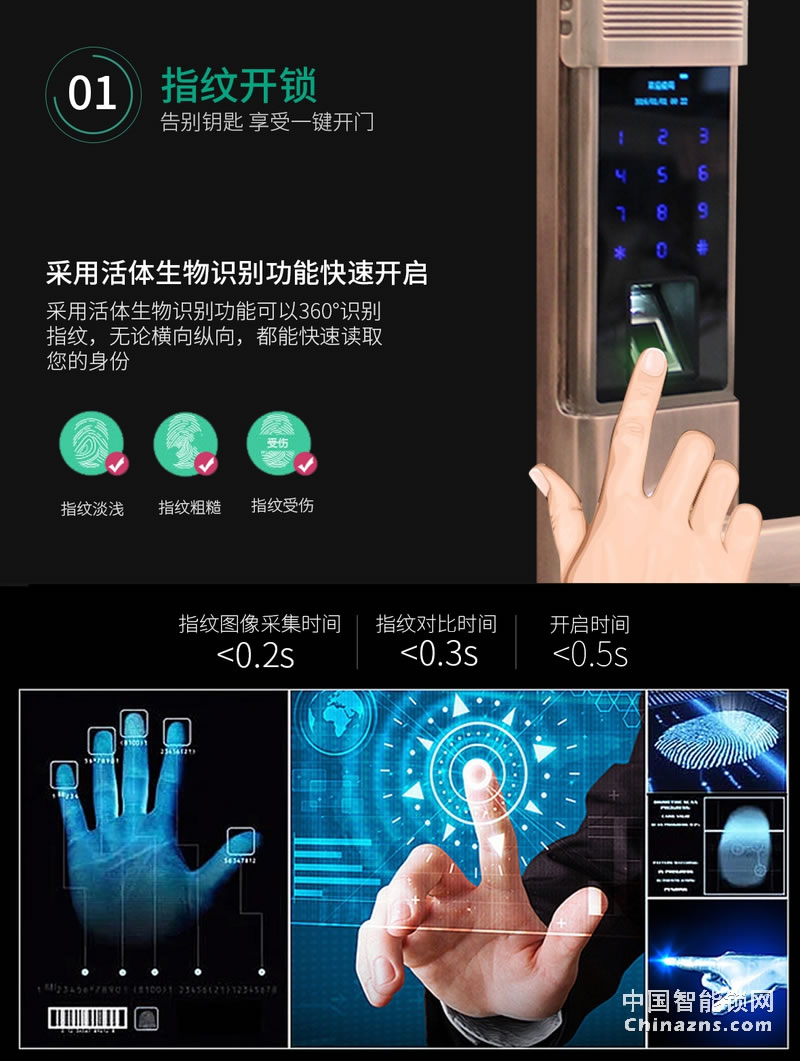 簡舒滑蓋指紋鎖S005 家用防盜門智能指紋鎖 電子密碼刷卡鎖