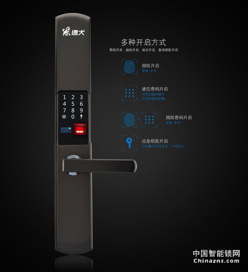 德犬智能鎖 H1滑蓋指紋鎖 雙開組合安全加倍