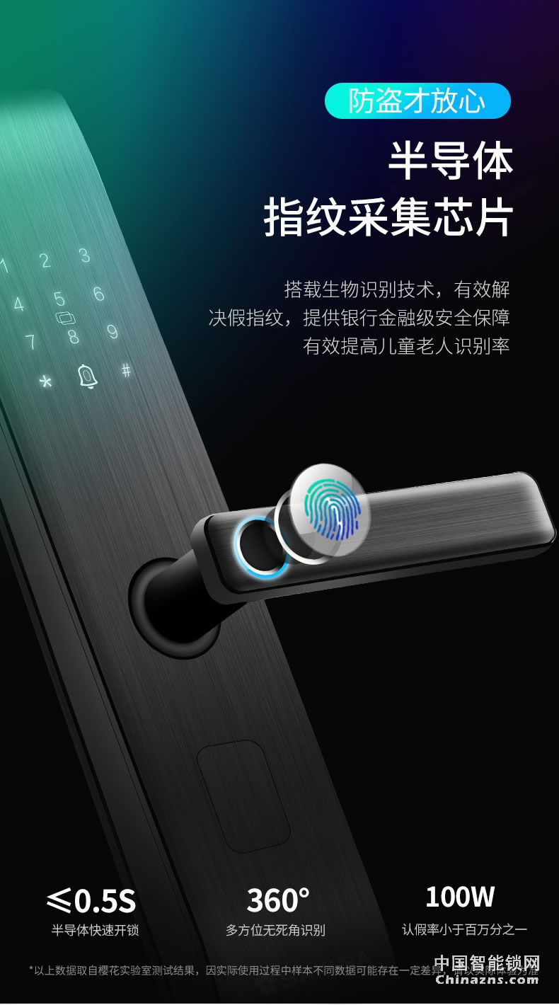 櫻花8028指紋鎖 家用防盜門電子鎖防小黑盒防貓眼遠程密碼智能鎖