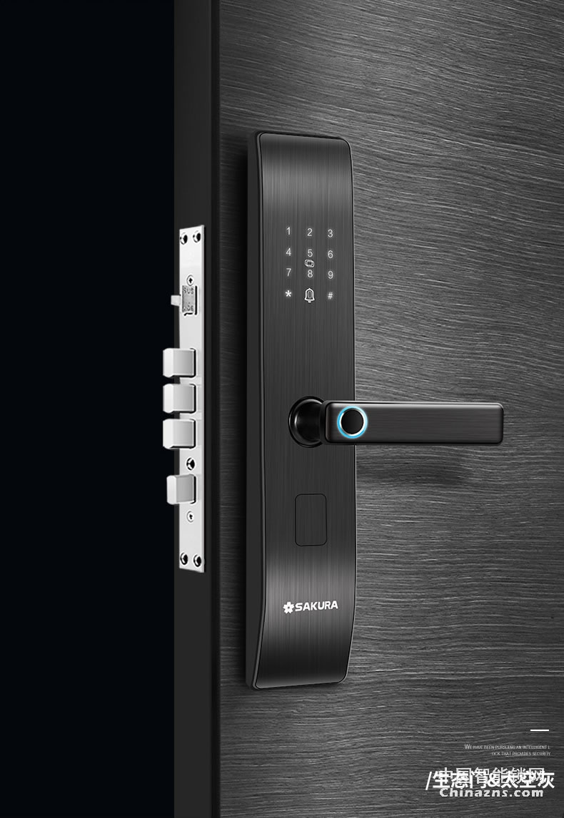 櫻花8028指紋鎖 家用防盜門電子鎖防小黑盒防貓眼遠程密碼智能鎖