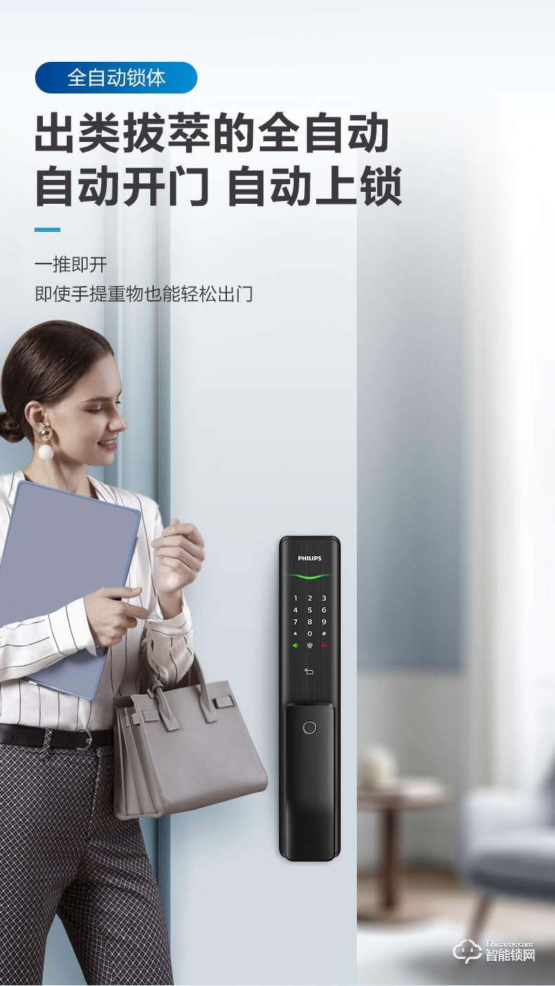 飛利浦智能鎖 Alpha推拉式全自動電子密碼鎖
