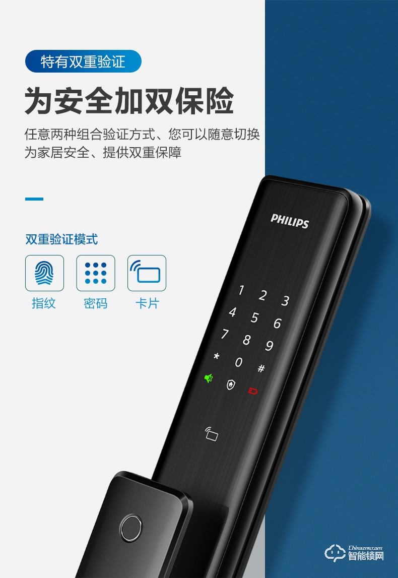 飛利浦智能鎖 Alpha推拉式全自動電子密碼鎖