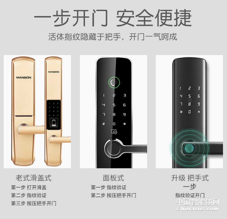 曼申智能門鎖 公寓智能指紋鎖 防貓眼開啟