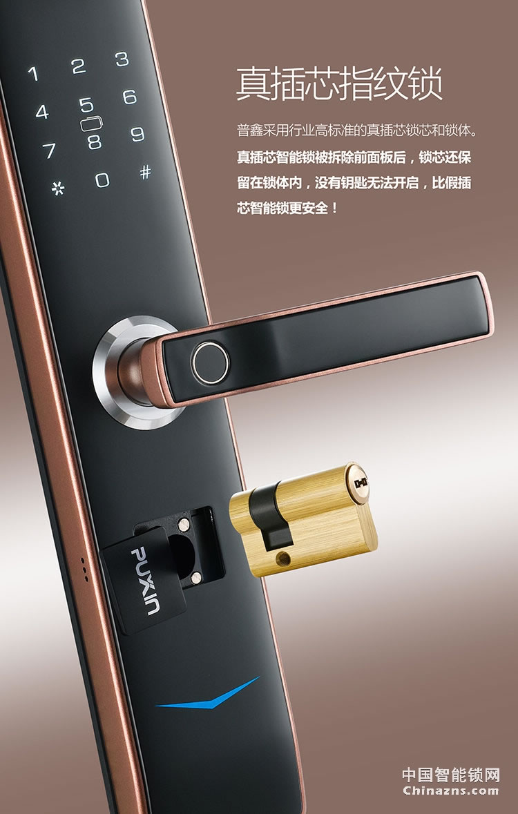 普鑫智能指紋密碼鎖 家用防盜門鎖 大門磁卡感應(yīng)電子鎖