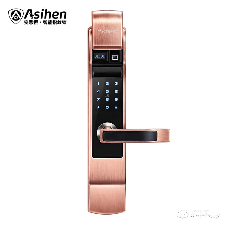 安思恒指紋鎖 家用防盜門智能鎖 小滑蓋門鎖ALA18