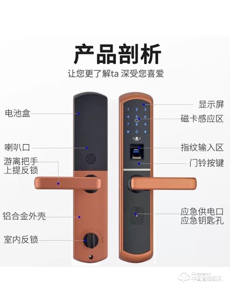 伊派爾指紋鎖 人臉識別掌靜脈指紋鎖家用防盜門鎖密碼鎖智能鎖