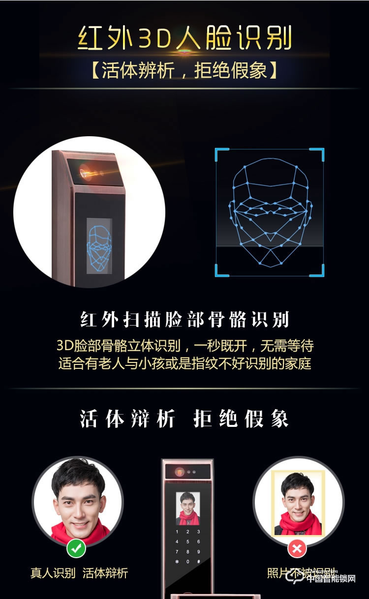 伊派爾人臉識(shí)別掌靜脈指紋鎖家用防盜門鎖智能鎖密碼鎖家居智能鎖