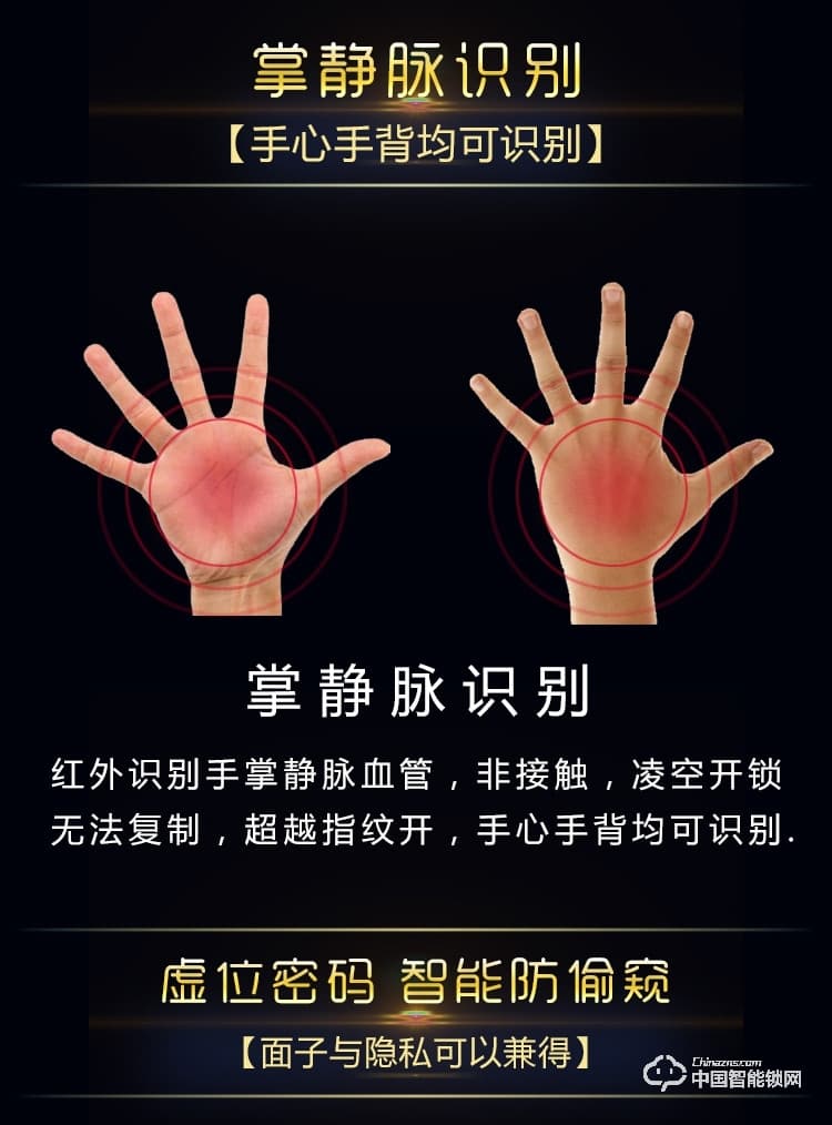 伊派爾人臉識(shí)別掌靜脈指紋鎖家用防盜門鎖智能鎖密碼鎖家居智能鎖