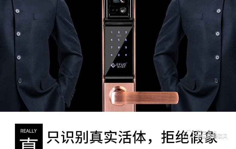 愛而福德指紋鎖  EFUD-8100指紋鎖紅古銅密碼智能電子鎖