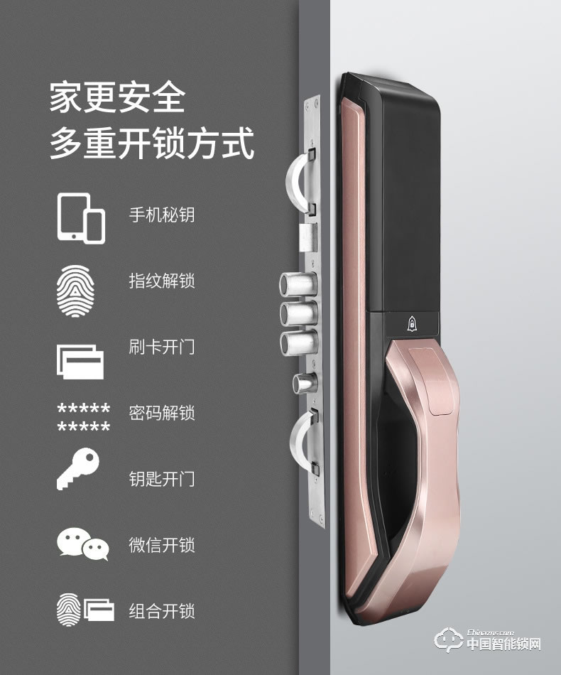 安享指紋鎖 全自動指紋鎖 小滑蓋智能電子密碼鎖