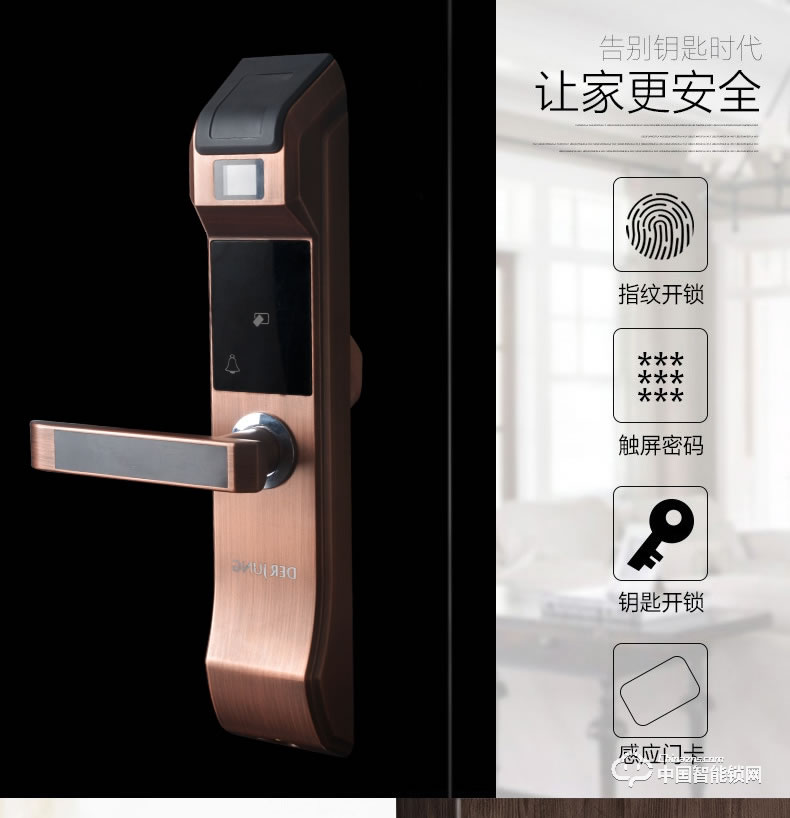 典匠智能鎖 D6017智能家用防盜門半導體指紋鎖密碼鎖