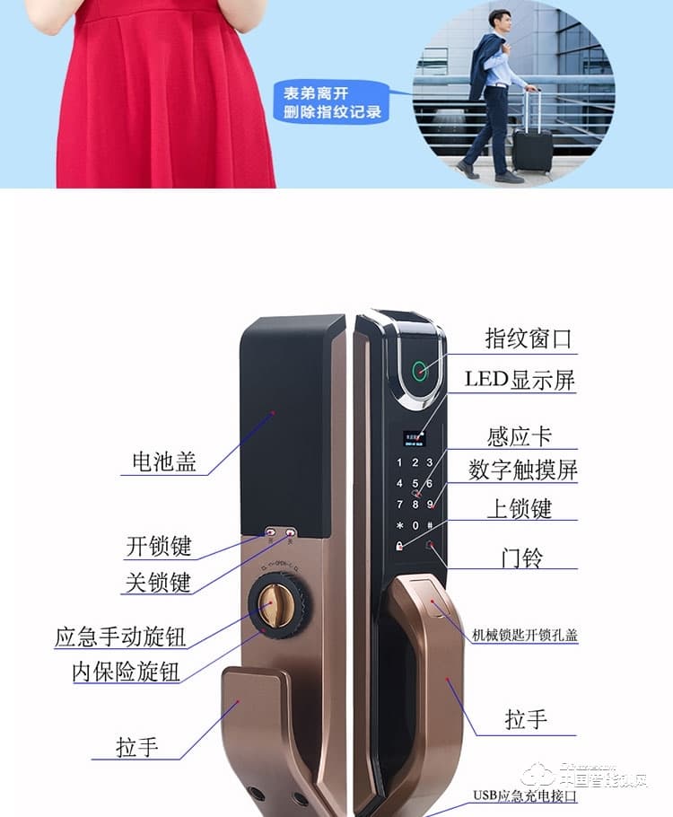 摩天仕智能鎖 全自動智能指紋鎖 鋅合金智能門鎖S2