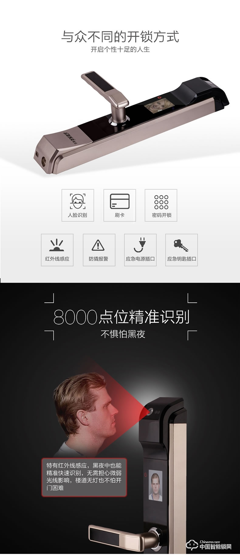 視佳人臉識別鎖 人臉識別鎖家用防盜門智能鎖密碼鎖