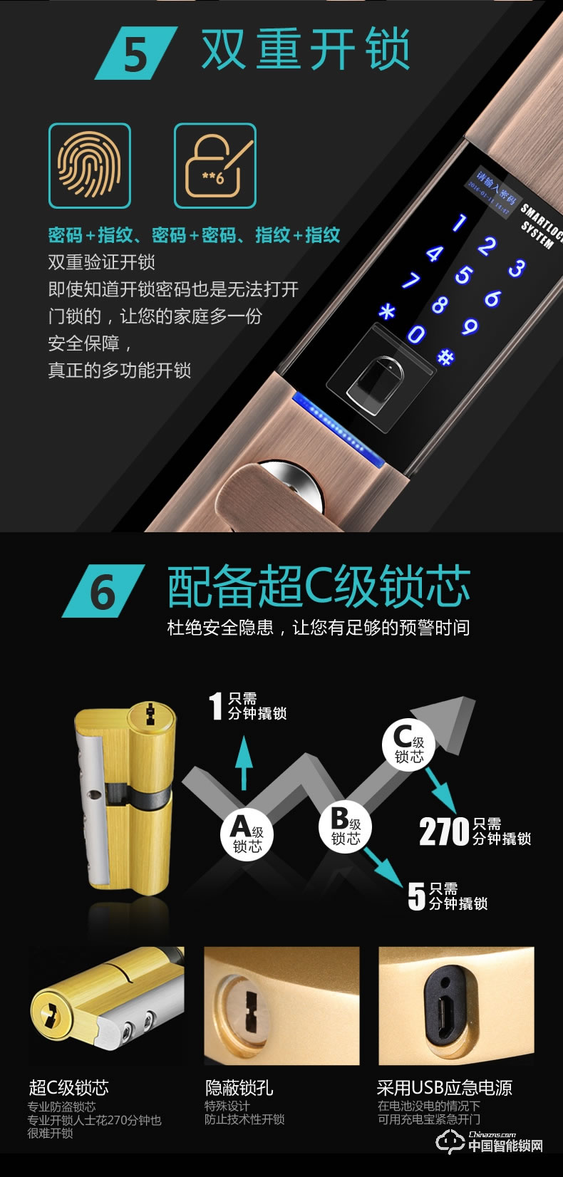 視佳指紋鎖 家用防盜門智能密碼鎖