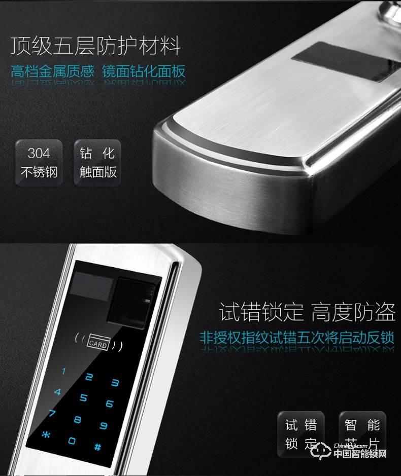 科帝倫智能鎖 半動(dòng)指紋鎖-B29 萬能互換指紋密碼鎖 全自動(dòng)指紋密碼鎖