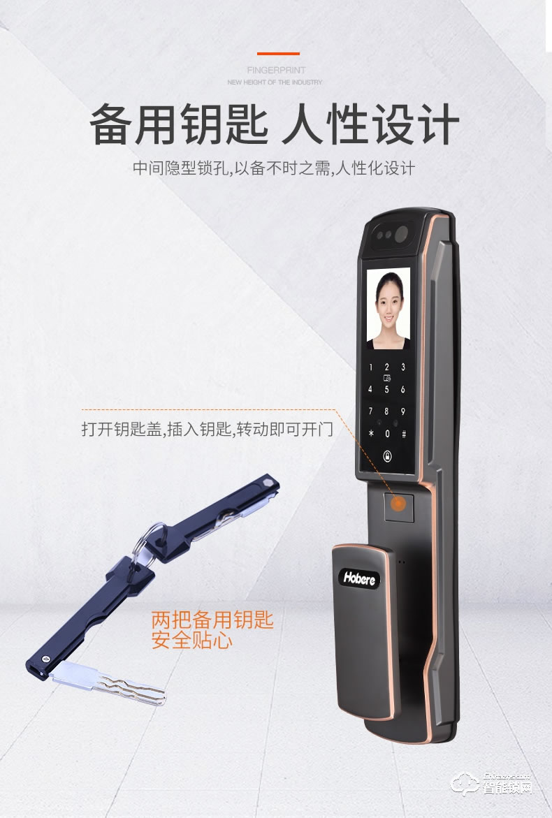 弘博匯指紋鎖 H6人臉識別自動智能鎖 