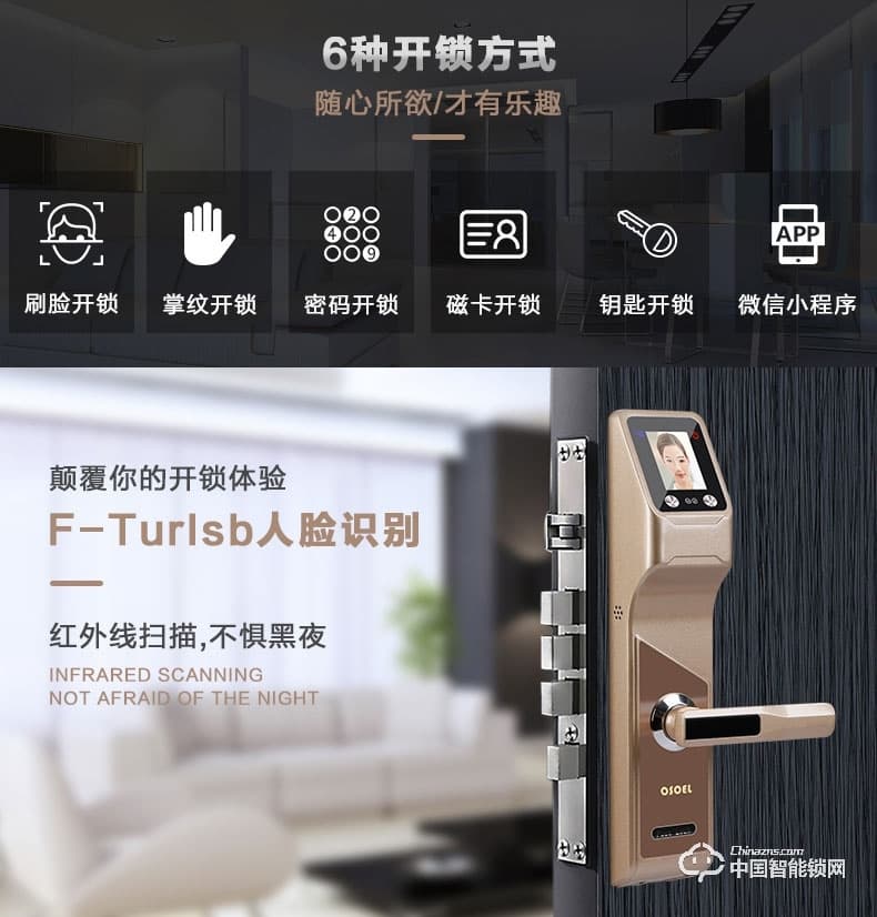 帝豐智能鎖 人臉識(shí)別智能鎖 家用電子密碼鎖