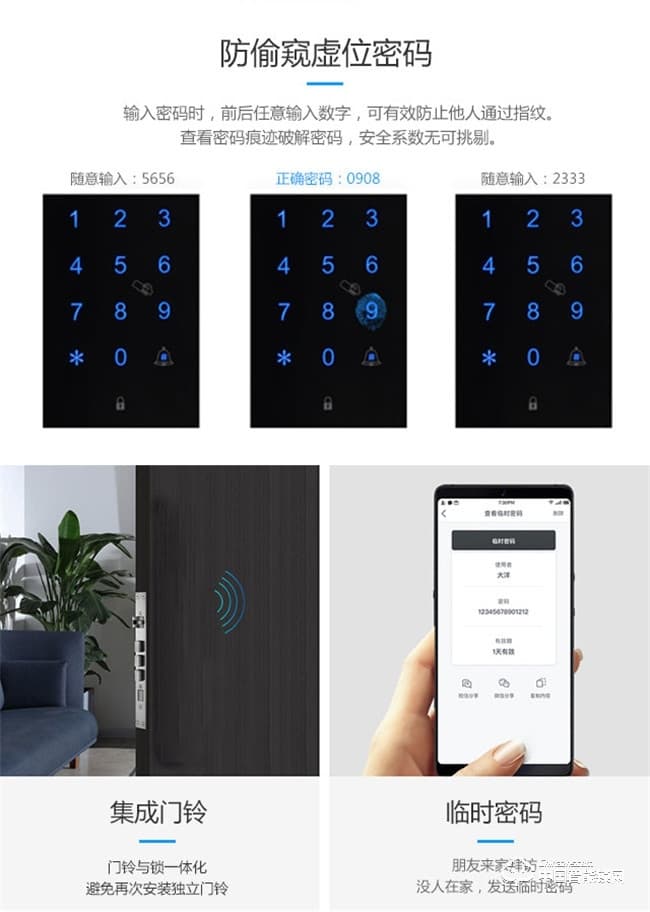 滬家智能鎖 防盜門智能鎖酒店電子密碼鎖M582