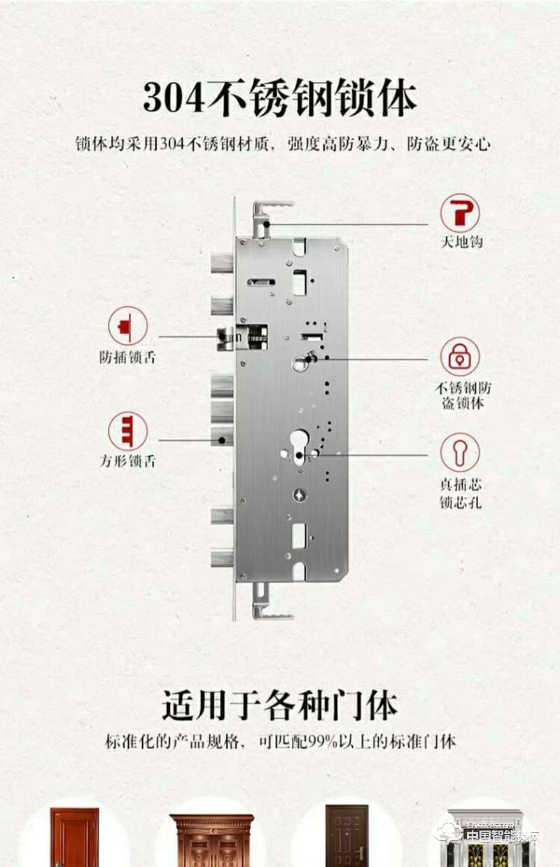 智得利智能鎖 滑蓋指紋密碼鎖 防盜門(mén)智能鎖A-330