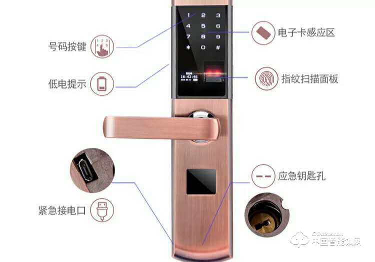 智得利智能鎖 家用滑蓋指紋鎖 防盜門智能鎖A-822