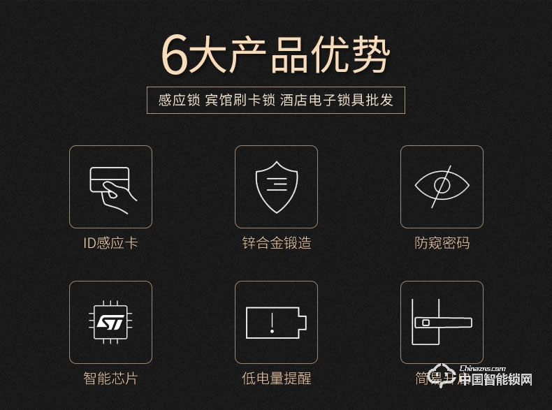 飛黃智能鎖 HMR818系列刷卡密碼感應鎖