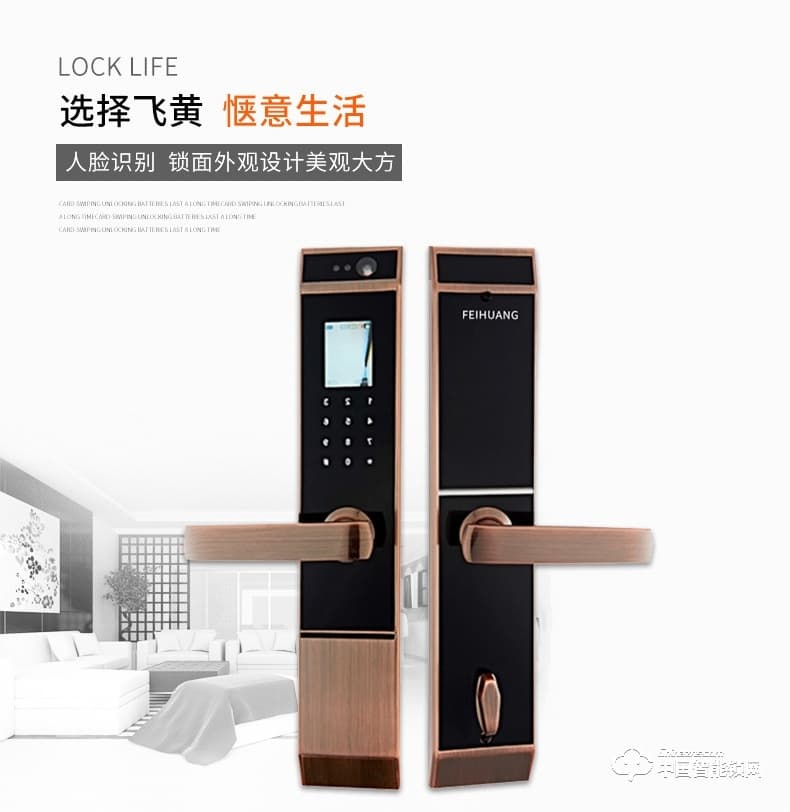飛黃智能鎖 人臉識別智能門鎖A6指紋密碼鎖