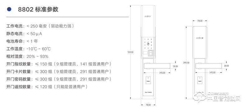 貝可指紋鎖 8802超B防撬鎖芯滑蓋指紋鎖