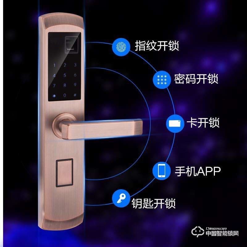 壹家智能鎖 直板指紋鎖密碼鎖刷卡鎖ZN-3001