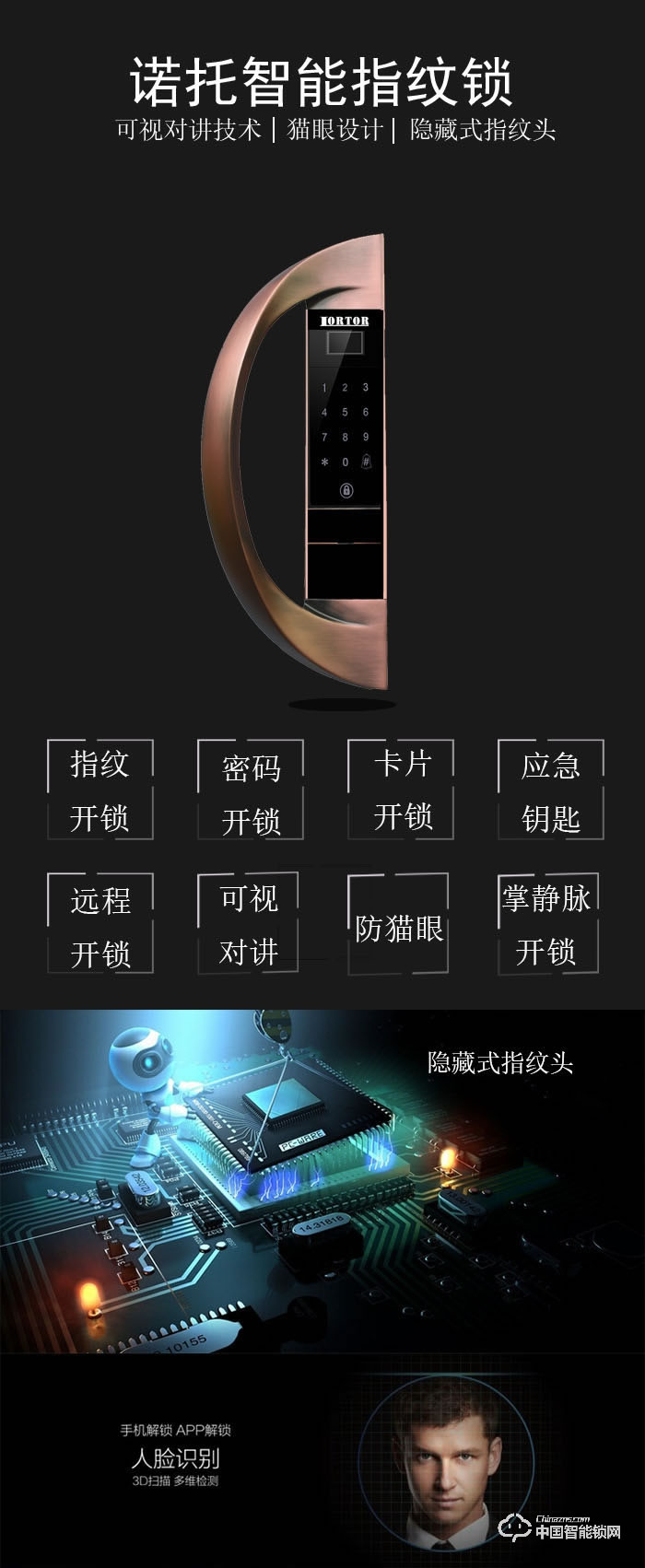 諾托智能鎖  可視對(duì)講全自動(dòng)指紋密碼鎖