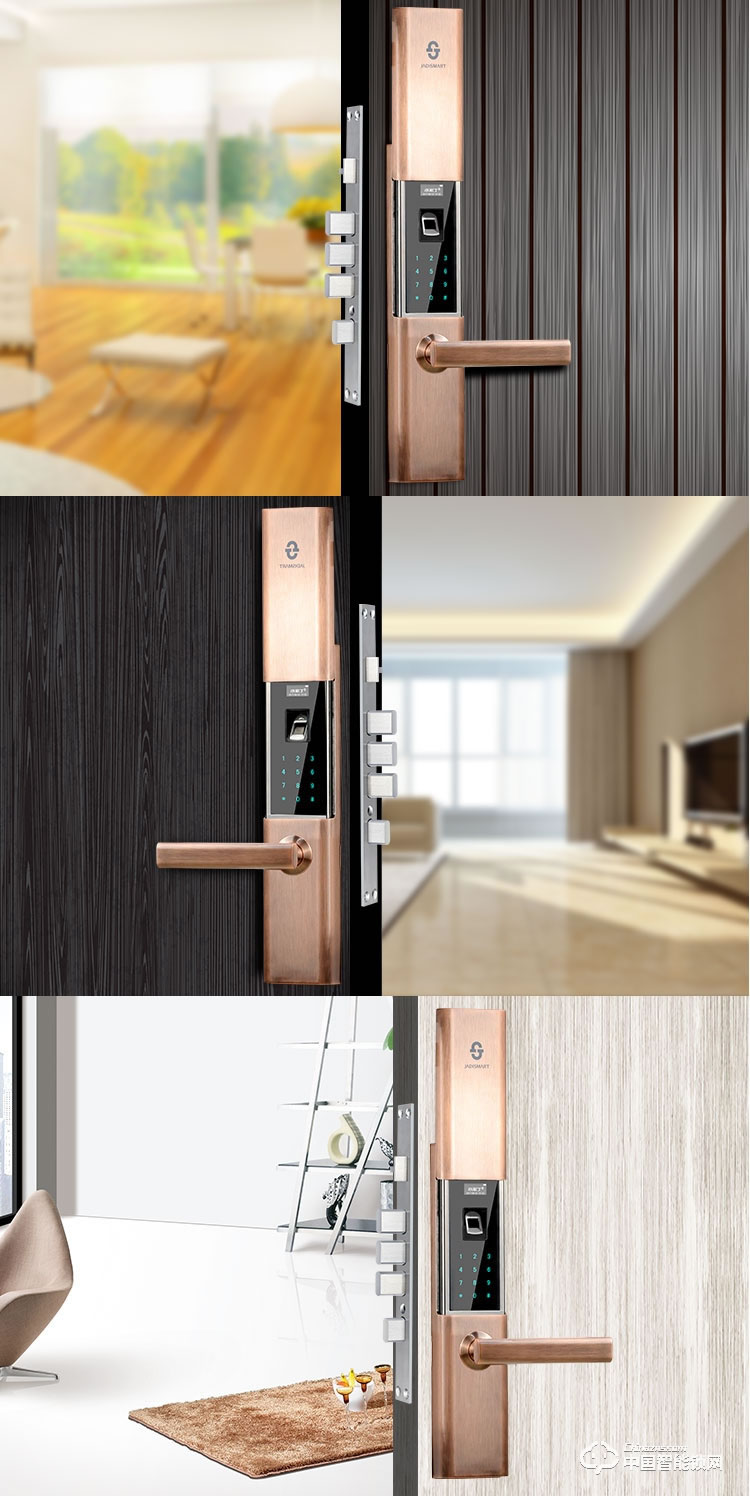 小家丁指紋鎖 D8家用電子鎖防盜門大門鎖