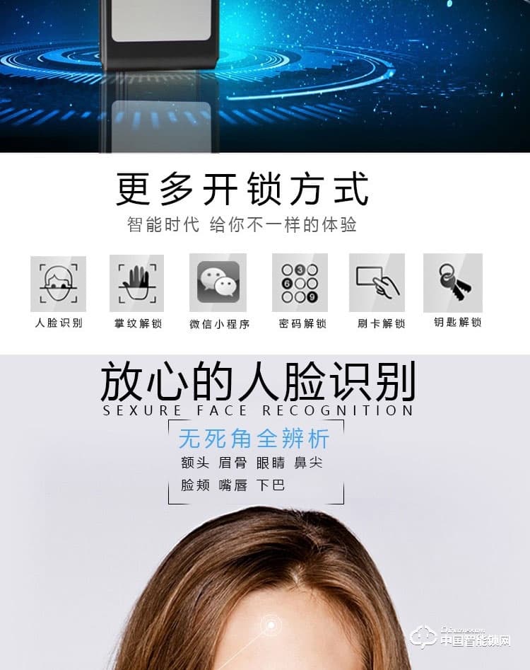 范斯洛克智能鎖 第一代人臉識別智能鎖 防盜密碼鎖