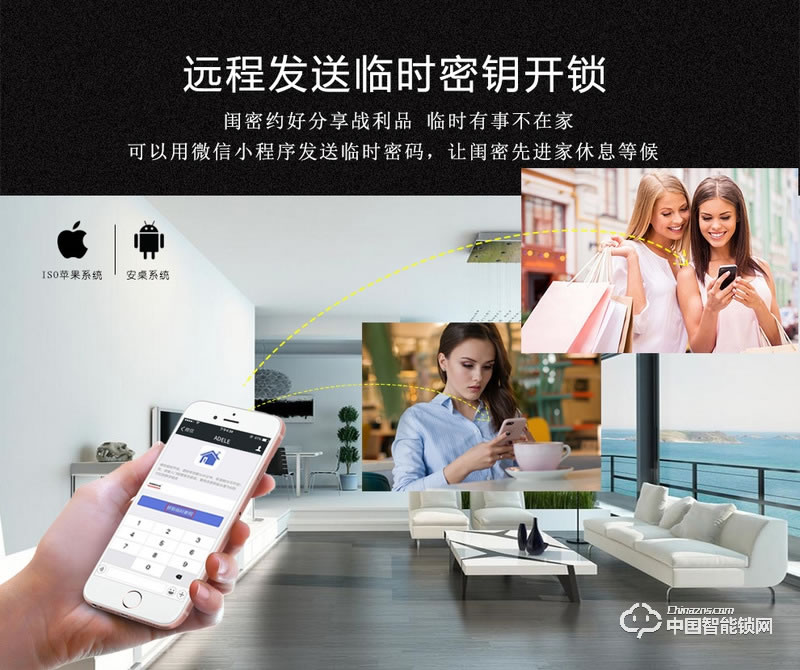 智密智能鎖 紅古銅小滑蓋指紋密碼鎖F6