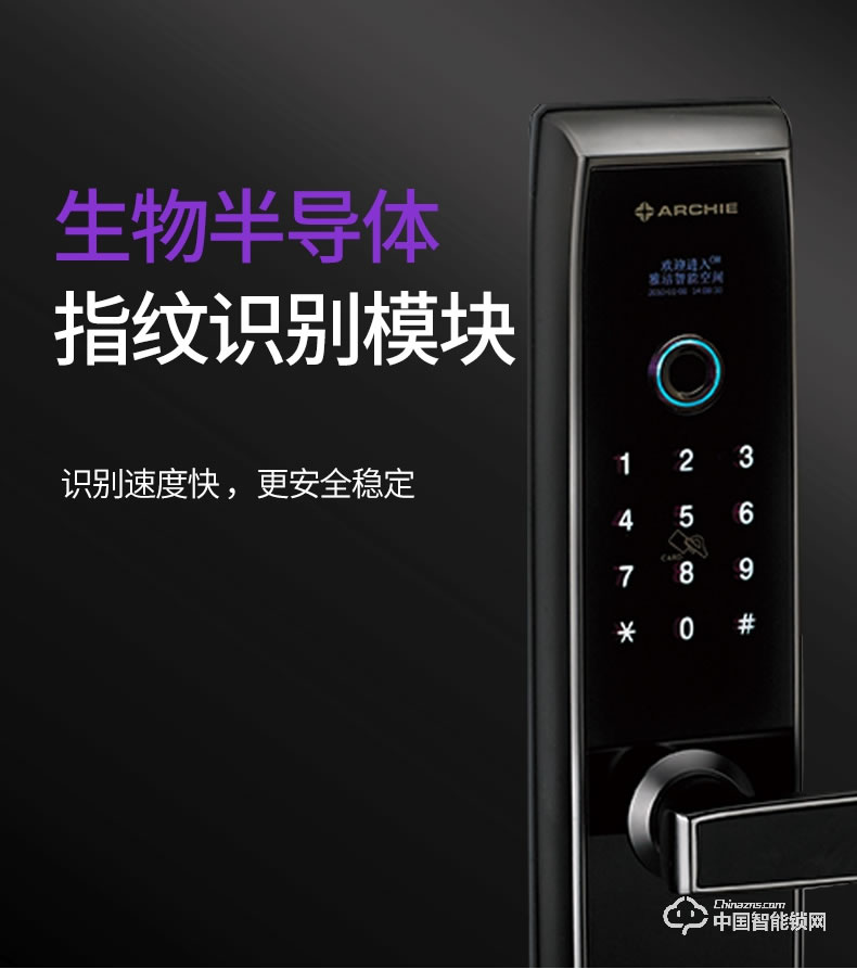雅潔指紋鎖 AJ2041-02新款阿里智能磁卡密碼鎖