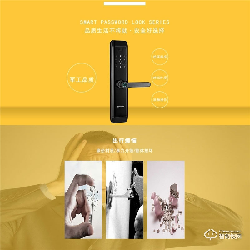 森萊智聯智能鎖 SL-K10-1半自動智能密碼鎖