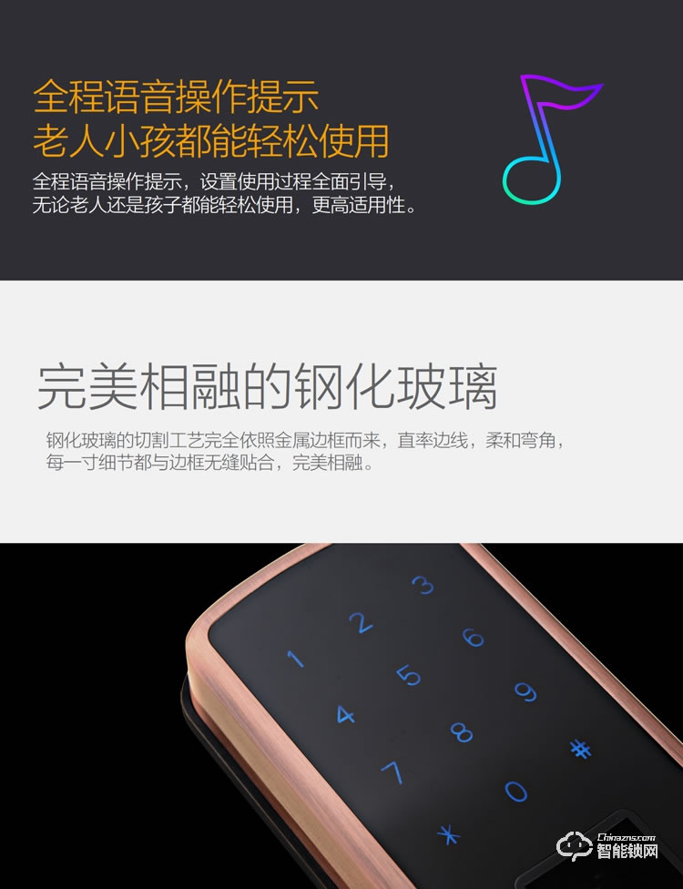安諾斯智能鎖 智能鎖指紋密碼門鎖ANS600
