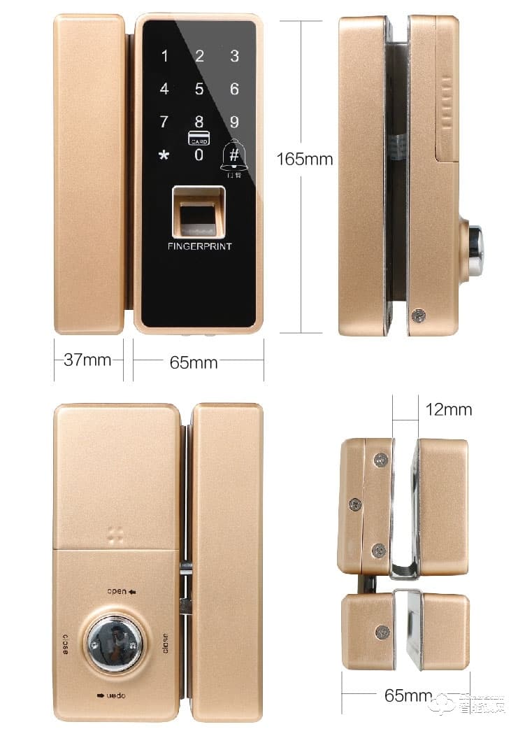 安諾斯智能鎖 免開孔辦公室玻璃門鎖ANS-800
