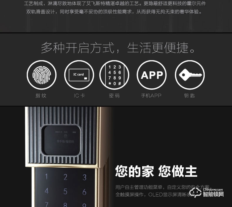 艾飛斯智能鎖 家用防盜門密碼鎖門禁磁卡鎖