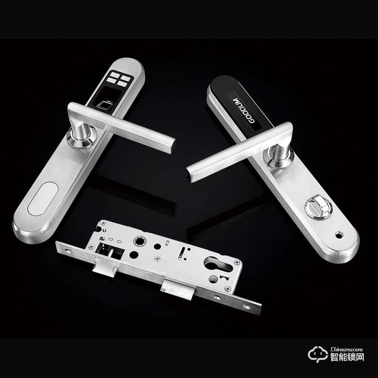 高盾智能鎖 E5800指紋密碼電子鎖 純不銹鋼防盜門天地桿鎖體