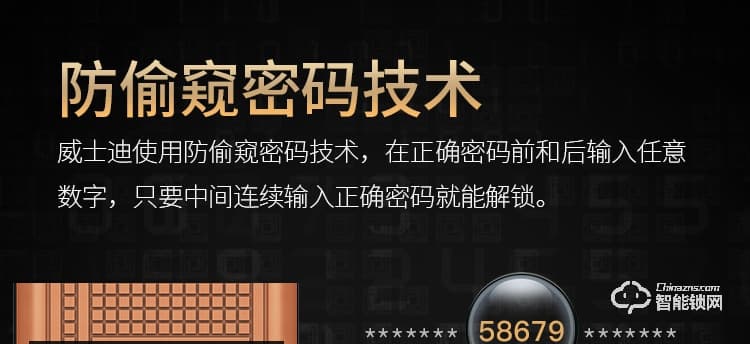 威士迪智能鎖 電子密碼大防盜門半導體鎖