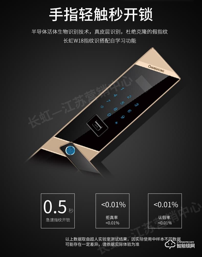 長虹智能鎖 W18家用防盜門鎖智能鎖密碼鎖