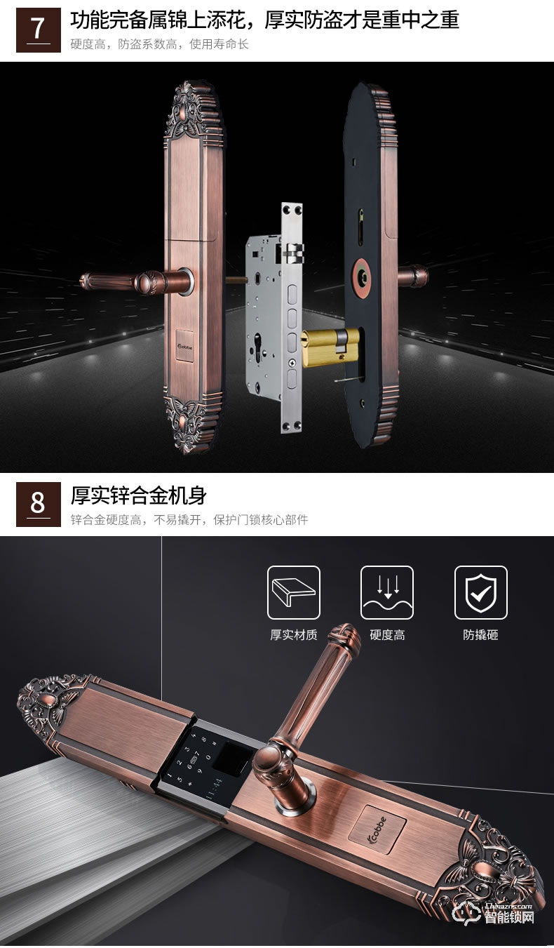 卡貝智能鎖 大門智能鎖磁卡感應門鎖