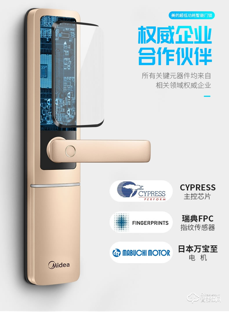 美的指紋鎖 瑞典FPC半導體電子鎖