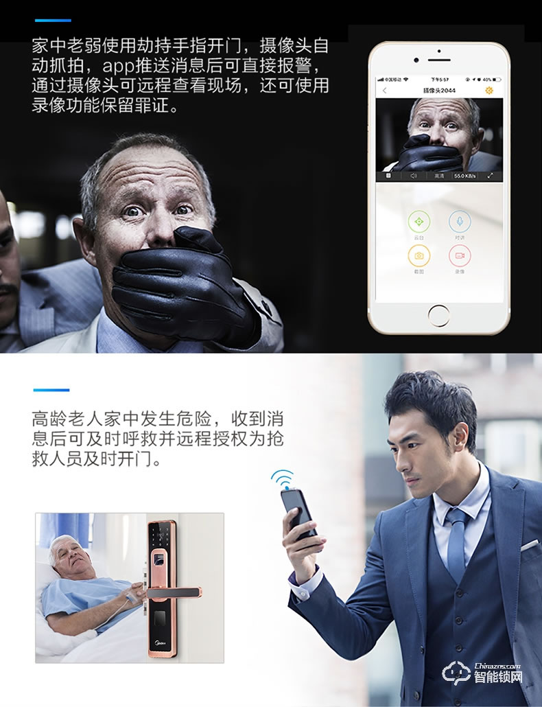 美的指紋鎖 智能鎖感應(yīng)鎖手機(jī)遠(yuǎn)程控制鎖