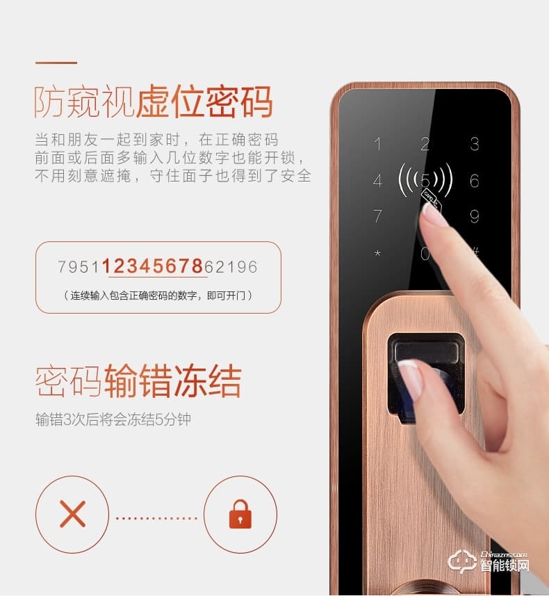 美的指紋鎖 家用防盜門感應(yīng)鎖密碼鎖