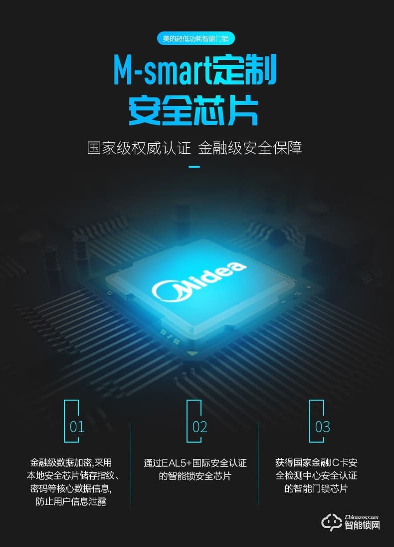 美的指紋鎖 藍(lán)牙防特斯拉線圈鎖