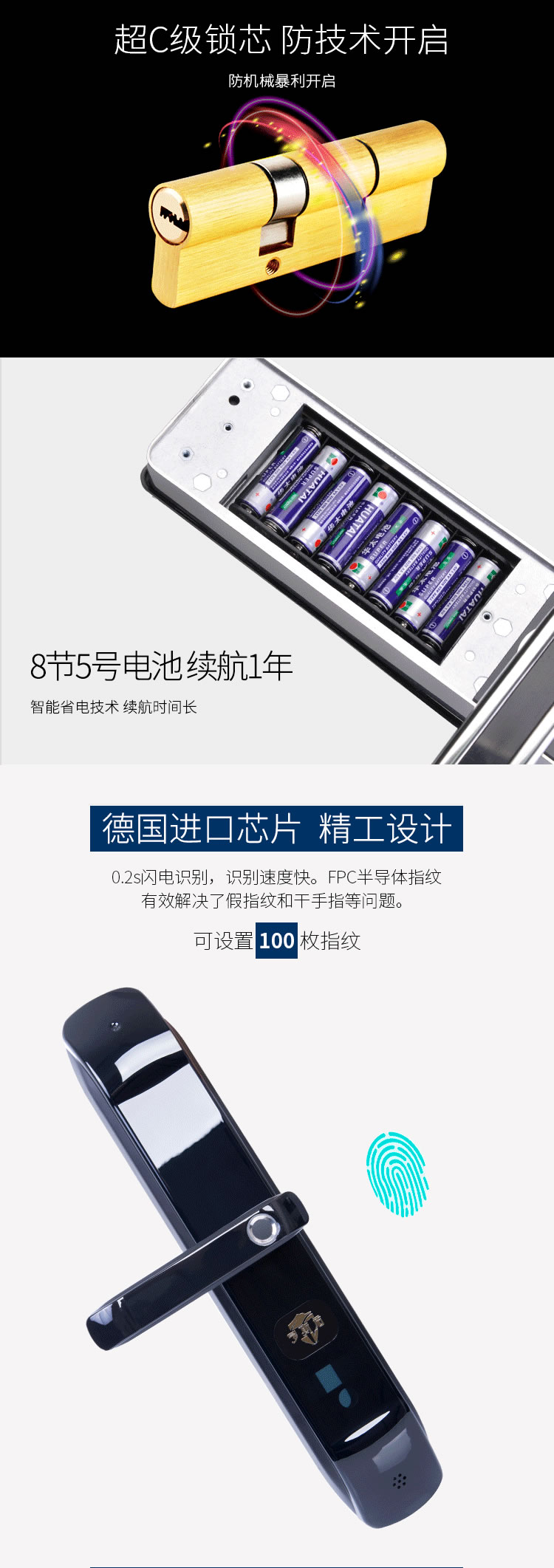 羅斯盾智能鎖 隱藏觸感數字鍵電子鎖