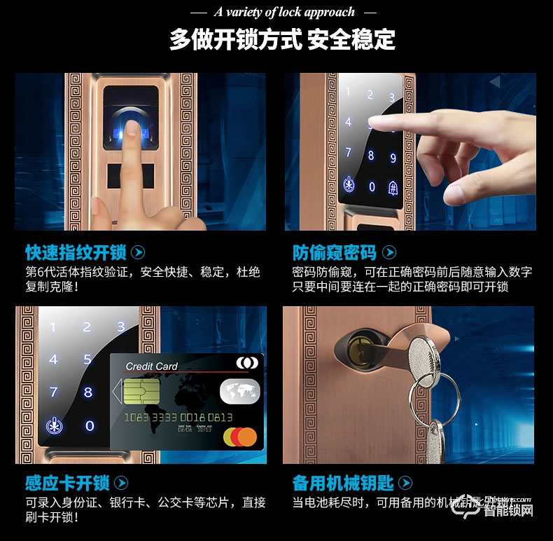 天圖智能鎖 家用智能電子鎖防盜門鎖