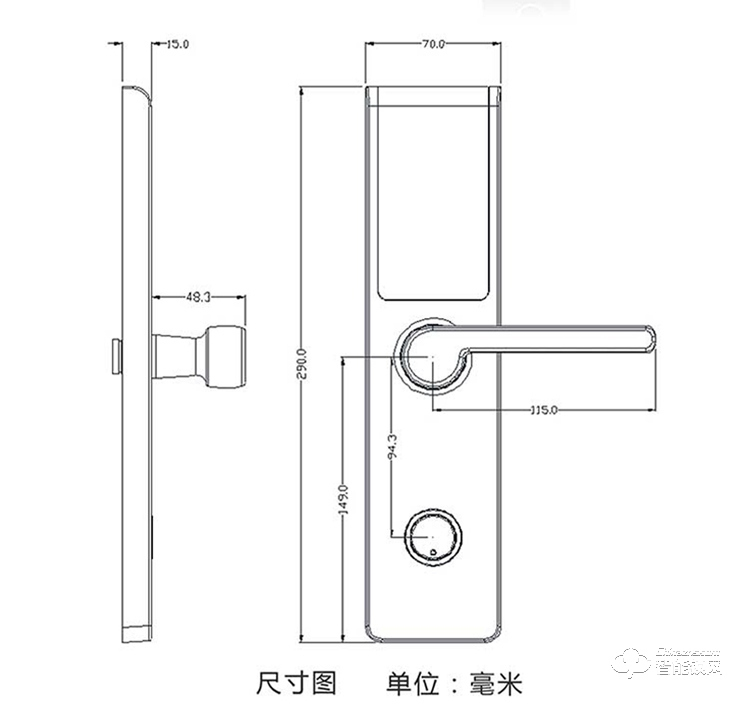 居頂指紋鎖 酒店鎖隱藏鎖孔賓館電子鎖