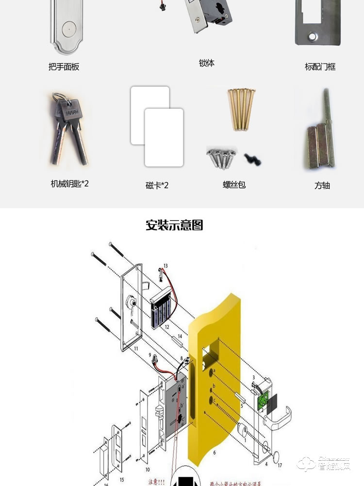 居頂指紋鎖 經典酒店鎖智能刷卡鎖