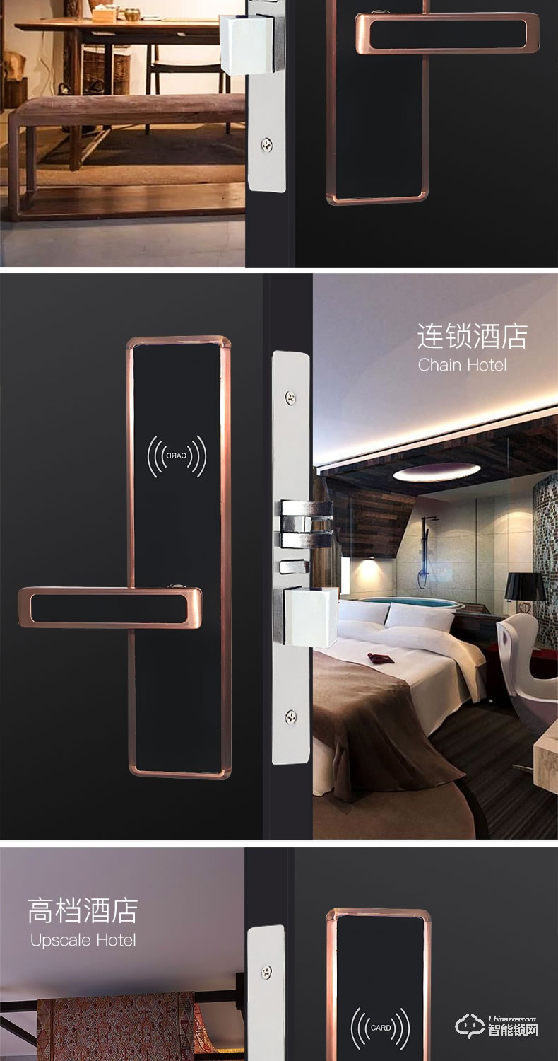 居頂指紋鎖 民宿出租房鎖公寓智能刷卡門鎖